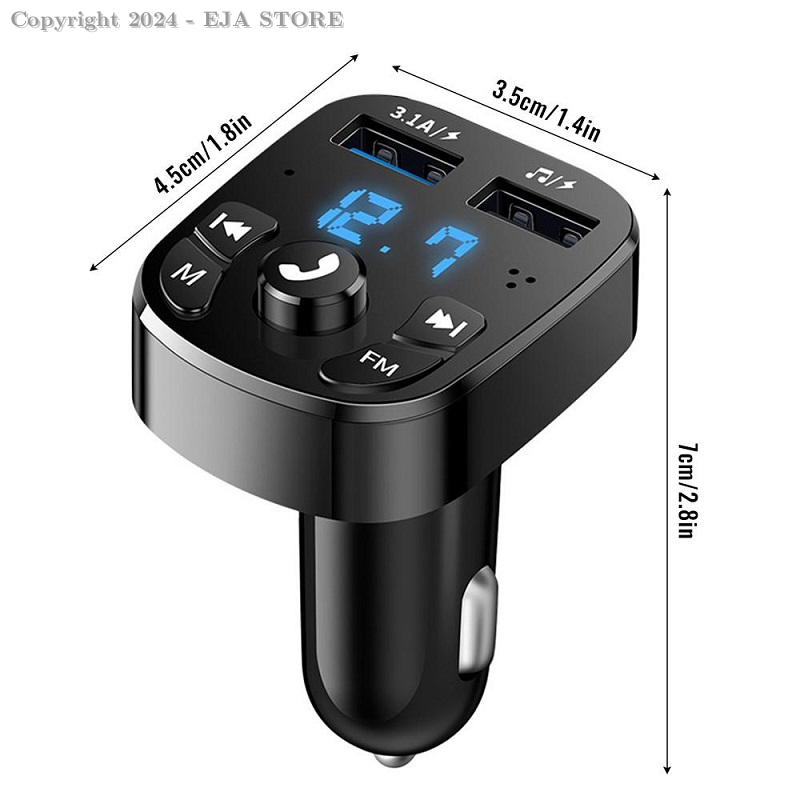 MULTIFUNCTION WIRELESS CAR FM PLAYER 12-24V 3.1A  MP3 PLAYER 3 USB CHARGER