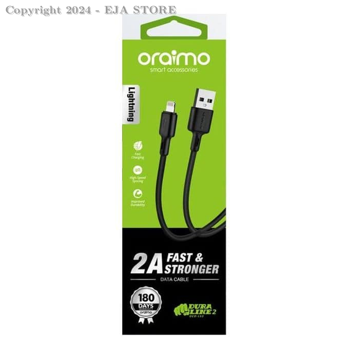 2A FAS & SRTONGER DATA CABLE ORAIMO IPHONE NOIR